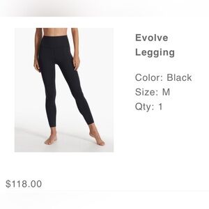 Vuori Evolve Legging, size M, Black